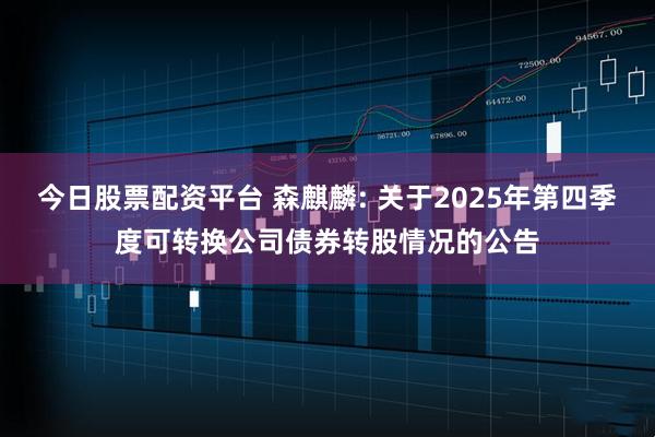 今日股票配资平台 森麒麟: 关于2025年第四季度可转换公司债券转股情况的公告
